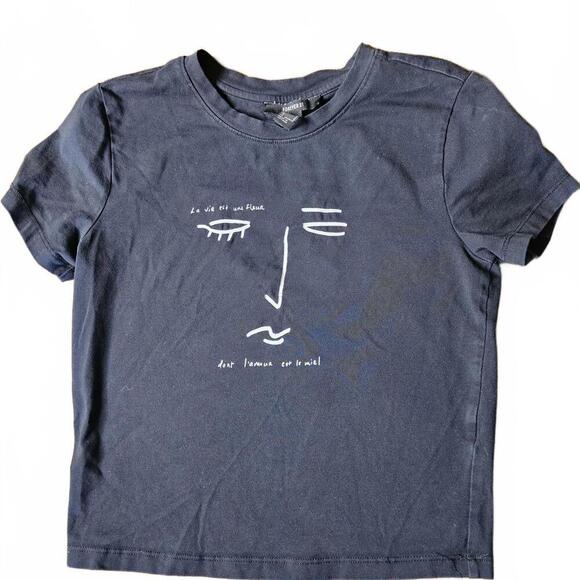 Forever 21 Black Graphic T-Shirt, Size Small - Picture 1 of 2